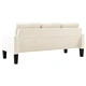 Комплект диван и фотьойл, кремав, изкуствена кожа