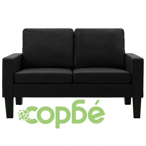 Комплект мека мебел, 3 части, черен, изкуствена кожа ➤ топ цена ➤ sorbe.bg