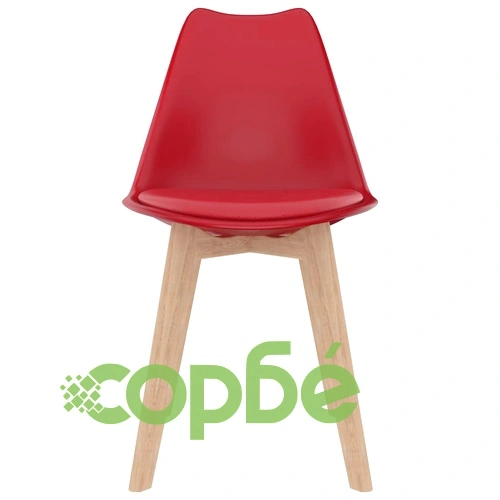 Трапезни столове, 6 бр, червени, пластмаса ➤ топ цена ➤ sorbe.bg