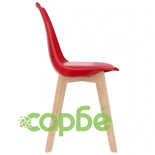 Трапезни столове, 6 бр, червени, пластмаса ➤ топ цена ➤ sorbe.bg