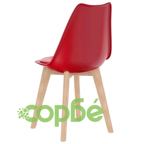 Трапезни столове, 6 бр, червени, пластмаса ➤ топ цена ➤ sorbe.bg