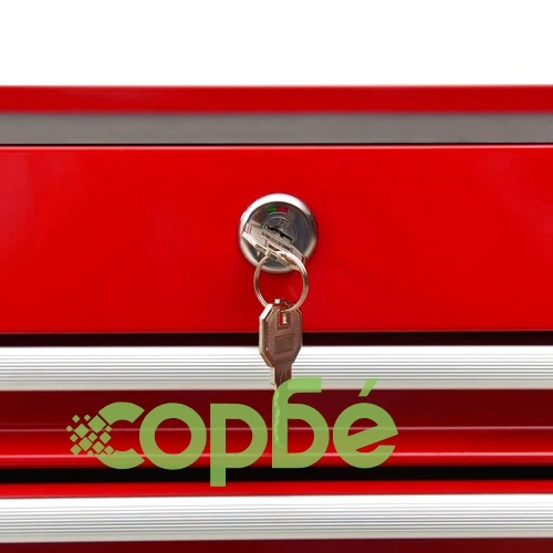 Количка за инструменти с 14 чекмеджета, стомана, червена ➤ топ цена ➤ sorbe.bg