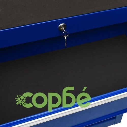 Количка за инструменти с 15 чекмеджета, стомана, синя ➤ топ цена ➤ sorbe.bg