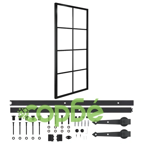 Плъзгаща врата, алуминий и ESG стъкло с хардуер, 76x205 см ➤ топ цена ➤ sorbe.bg