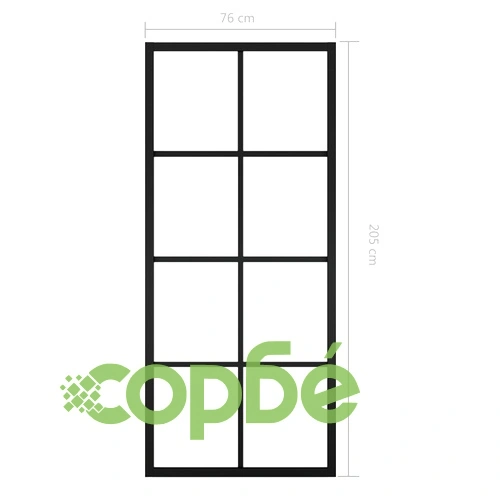 Плъзгаща врата, алуминий и ESG стъкло с хардуер, 76x205 см ➤ топ цена ➤ sorbe.bg