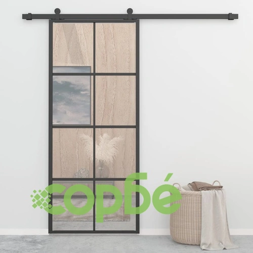 Плъзгаща врата, алуминий и ESG стъкло с хардуер, 90x205 см ➤ топ цена ➤ sorbe.bg