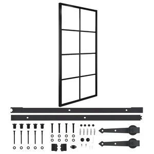 Плъзгаща врата, алуминий и ESG стъкло с хардуер, 90x205 см