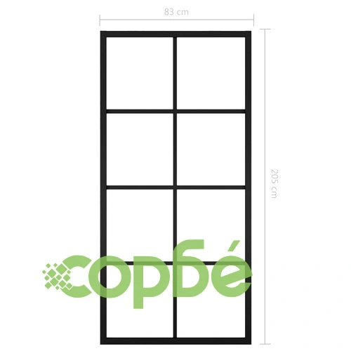 Плъзгаща врата, алуминий и ESG стъкло с хардуер, 90x205 см ➤ топ цена ➤ sorbe.bg