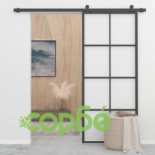 Плъзгаща врата, алуминий и ESG стъкло с хардуер, 90x205 см ➤ топ цена ➤ sorbe.bg