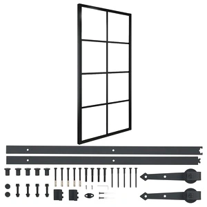 Плъзгаща врата, алуминий и ESG стъкло с хардуер, 102,5x205 см