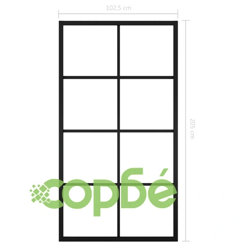 Плъзгаща врата, алуминий и ESG стъкло с хардуер, 102,5x205 см ➤ топ цена ➤ sorbe.bg