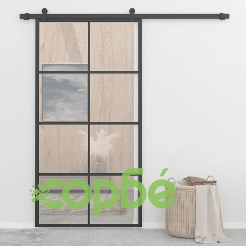 Плъзгаща врата, алуминий и ESG стъкло с хардуер, 102,5x205 см ➤ топ цена ➤ sorbe.bg