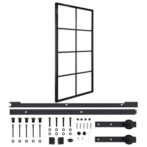 Плъзгаща врата, алуминий и ESG стъкло с хардуер, 102,5x205 см