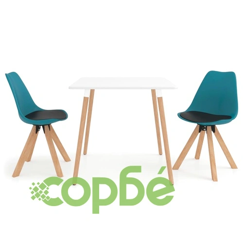 Трапезен комплект от 3 части, черно и тюркоаз ➤ топ цена ➤ sorbe.bg