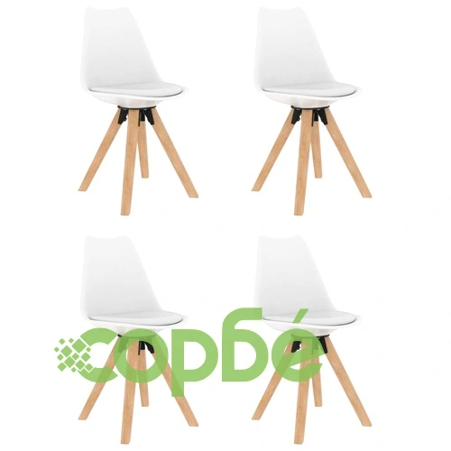 Трапезен комплект от 5 части, бял ➤ топ цена ➤ sorbe.bg