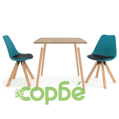 Комплект за хранене от 3 части, 80x80 см, черен и тюркоазен ➤ топ цена ➤ sorbe.bg