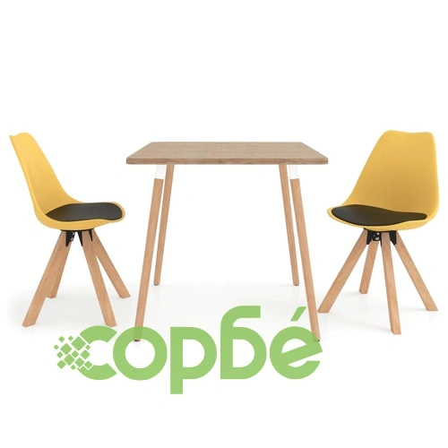 Комплект за хранене от 3 части, 80x80 см, черен и жълт ➤ топ цена ➤ sorbe.bg