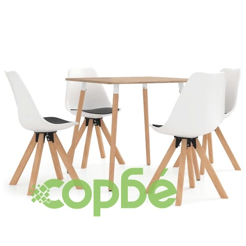 Комплект за хранене от 5 части, 80x80 см, черно и бяло ➤ топ цена ➤ sorbe.bg