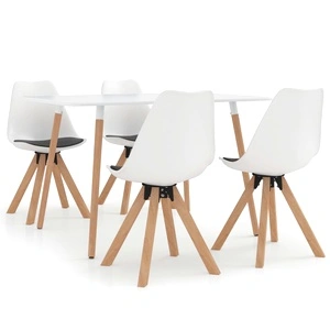 Комплект за хранене от 5 части, 120x60 см, бял и черен