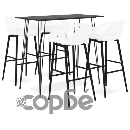 Бар комплект от 5 части, черно и бяло ➤ топ цена ➤ sorbe.bg