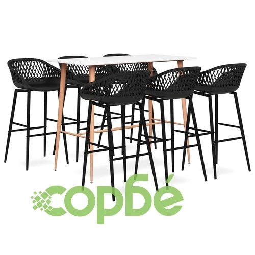 Бар комплект от 7 части, бяло и черно ➤ топ цена ➤ sorbe.bg