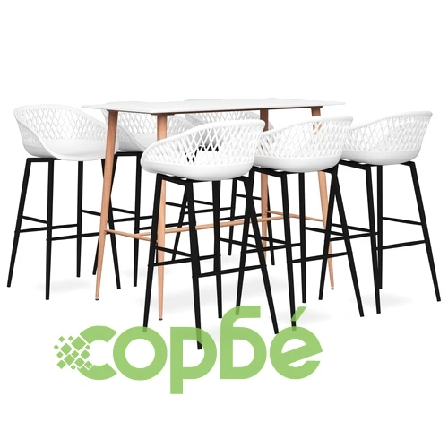 Бар комплект от 7 части, бял ➤ топ цена ➤ sorbe.bg