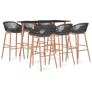 Бар комплект от 7 части, черно и сиво