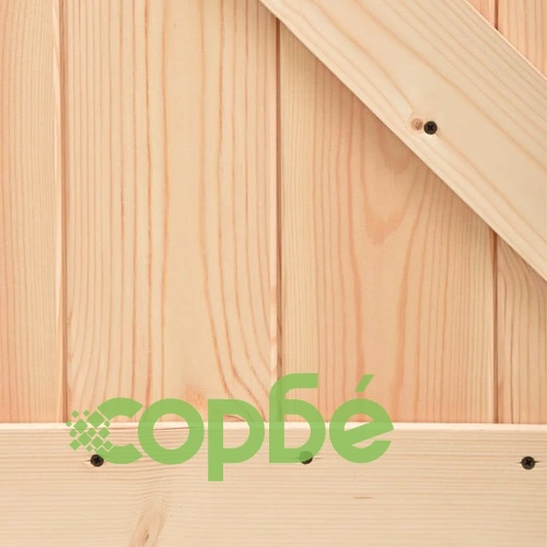 Плъзгаща врата с монтажни части, 90x210 см, борово дърво масив ➤ топ цена ➤ sorbe.bg