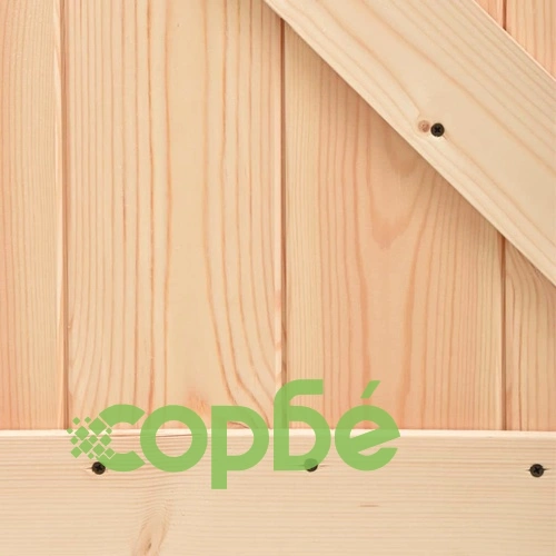 Плъзгаща врата с монтажни части, 100x210 см, борово дърво масив ➤ топ цена ➤ sorbe.bg