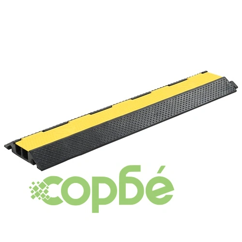 Защитни рампи за кабели, 2 бр, 2 канала, гума, 101,5 см ➤ топ цена ➤ sorbe.bg