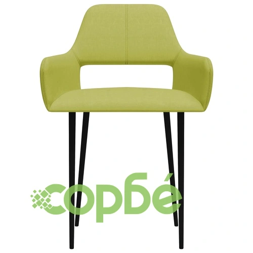Трапезни столове, 4 бр, зелени, текстил ➤ топ цена ➤ sorbe.bg