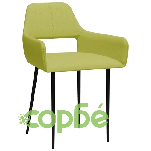 Трапезни столове, 4 бр, зелени, текстил ➤ топ цена ➤ sorbe.bg