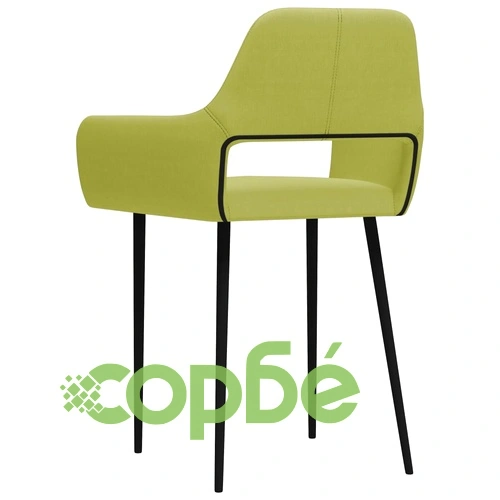 Трапезни столове, 4 бр, зелени, текстил ➤ топ цена ➤ sorbe.bg