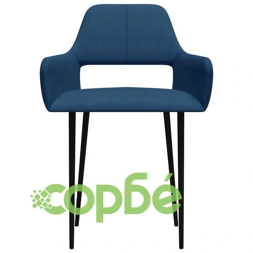 Трапезни столове, 4 бр, сини, текстил ➤ топ цена ➤ sorbe.bg