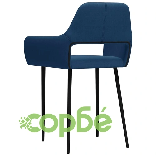 Трапезни столове, 4 бр, сини, текстил ➤ топ цена ➤ sorbe.bg