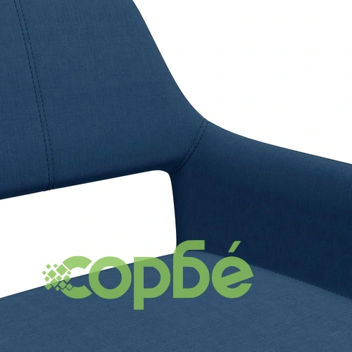 Трапезни столове, 4 бр, сини, текстил ➤ топ цена ➤ sorbe.bg