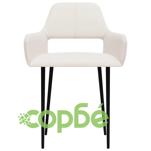 Трапезни столове, 6 бр, кремави, текстил ➤ топ цена ➤ sorbe.bg