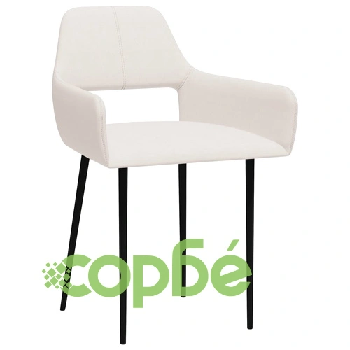 Трапезни столове, 6 бр, кремави, текстил ➤ топ цена ➤ sorbe.bg