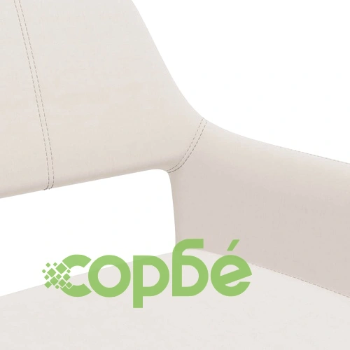 Трапезни столове, 6 бр, кремави, текстил ➤ топ цена ➤ sorbe.bg