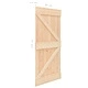 Плъзгаща врата с монтажни части, 80x210 см, борово дърво масив