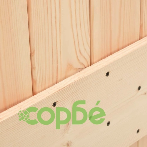 Плъзгаща врата с монтажни части, 80x210 см, борово дърво масив ➤ топ цена ➤ sorbe.bg