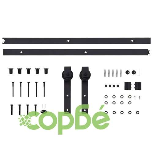 Плъзгаща врата с монтажни части, 80x210 см, борово дърво масив ➤ топ цена ➤ sorbe.bg