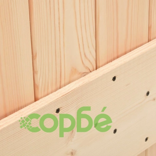 Плъзгаща врата с монтажни части, 90x210 см, борово дърво масив ➤ топ цена ➤ sorbe.bg