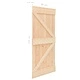 Плъзгаща врата с монтажни части, 90x210 см, борово дърво масив