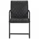 Конзолни трапезни столове, 4 бр, черни, естествена кожа