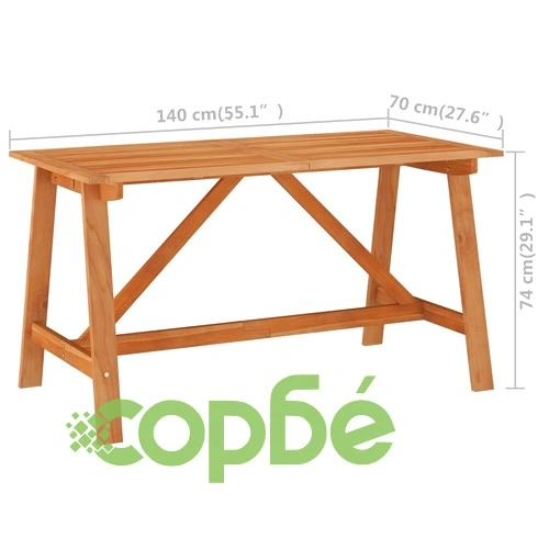 Градински трапезен комплект, 7 части, акация масив ➤ топ цена ➤ sorbe.bg