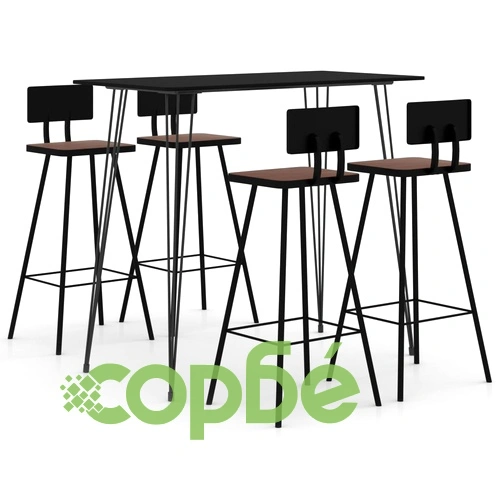 Бар комплект от 5 части, черен ➤ топ цена ➤ sorbe.bg