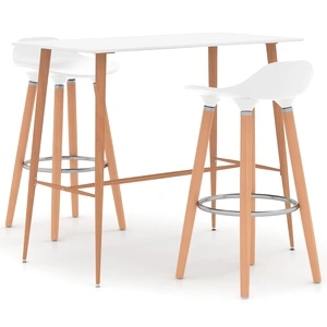 Бар комплект от 3 части, бял