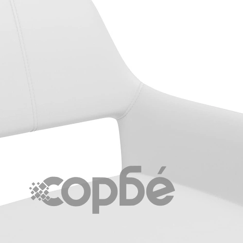 Трапезни столове, 4 бр, бели, изкуствена кожа ➤ топ цена ➤ sorbe.bg