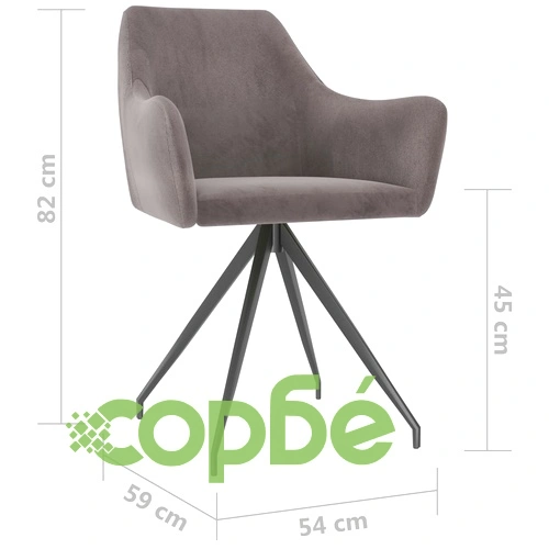 Трапезни столове, 4 бр, светлосиви, кадифе ➤ топ цена ➤ sorbe.bg